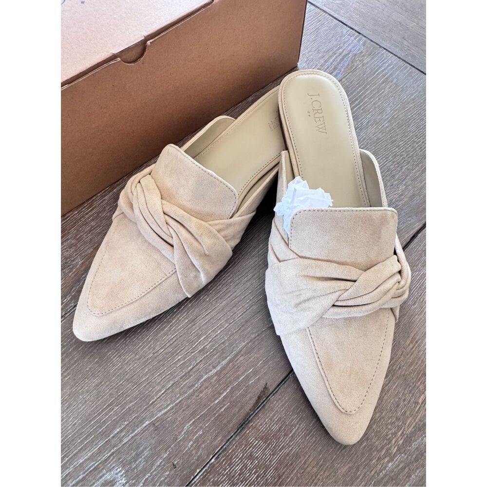 J Crew Loafer Mules With Twist in Cream Size 10 - Picture 1 of 5